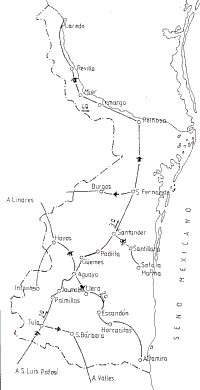 Fundaciones hechas por Escandón desde 1748 a 1755