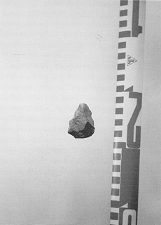 Foto 7. Punta levallois de las terrazas cuaternarias del r&iacute;o Ebro en Nestares