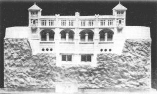 Maquetas para las tomas y descargas del pantano (según proyecto)