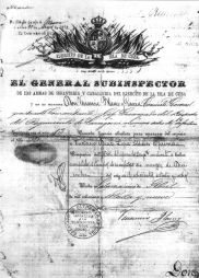 Cartilla de baja del servicio militar de Eustasio Díez López