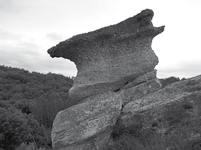 Figura 6. Curiosa forma debida a la erosión de los conglomerados del Weald en Valderredible. Foto: Bárbara Quevedo Celis