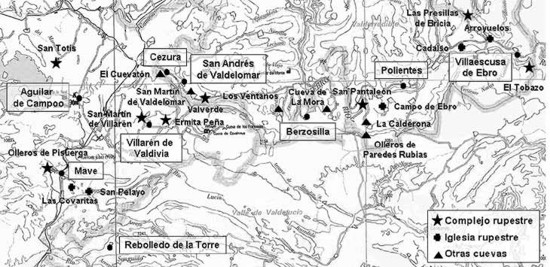Manifestaciones de arquitectura rupestre en el sur de Cantabria y noreste de la provincia de Palencia.